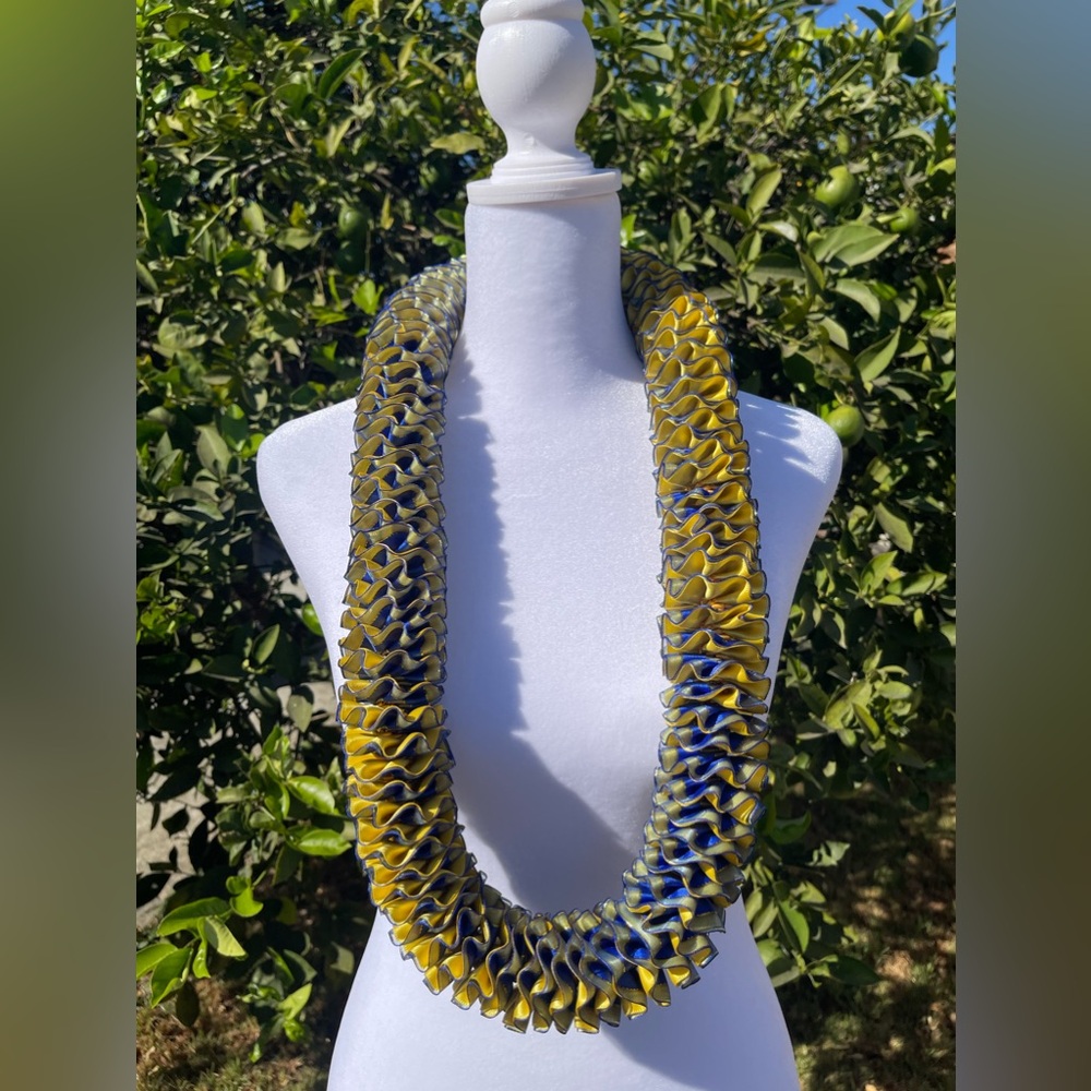 Handmade Leis- Royal and Yellow 42 inch